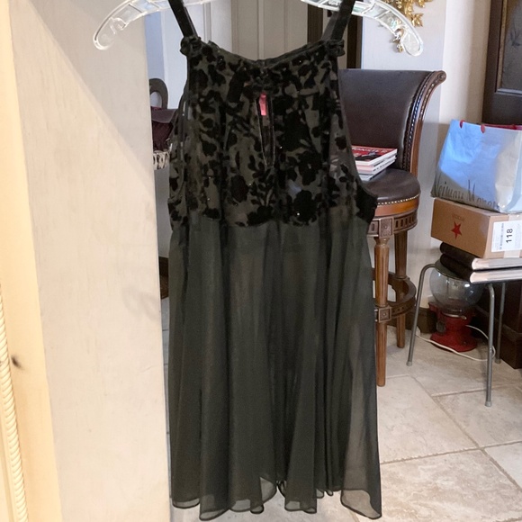 Betsey Johnson Intimates Sheer Velvet Black Babydoll Chemise Slip M Y2K - Picture 5 of 7